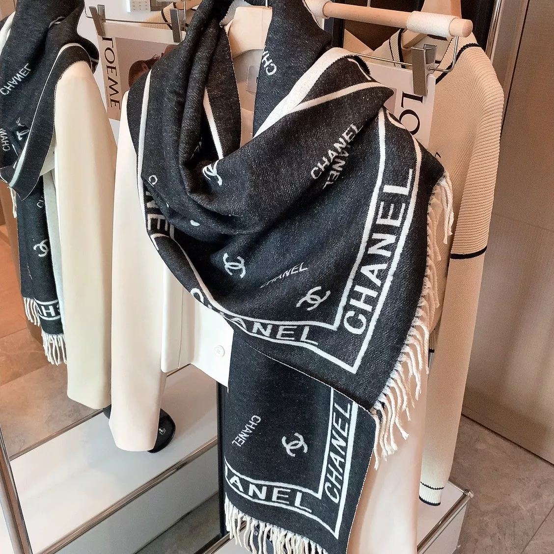 Simple Logo Letter Cashmere Scarf Shawl mysite