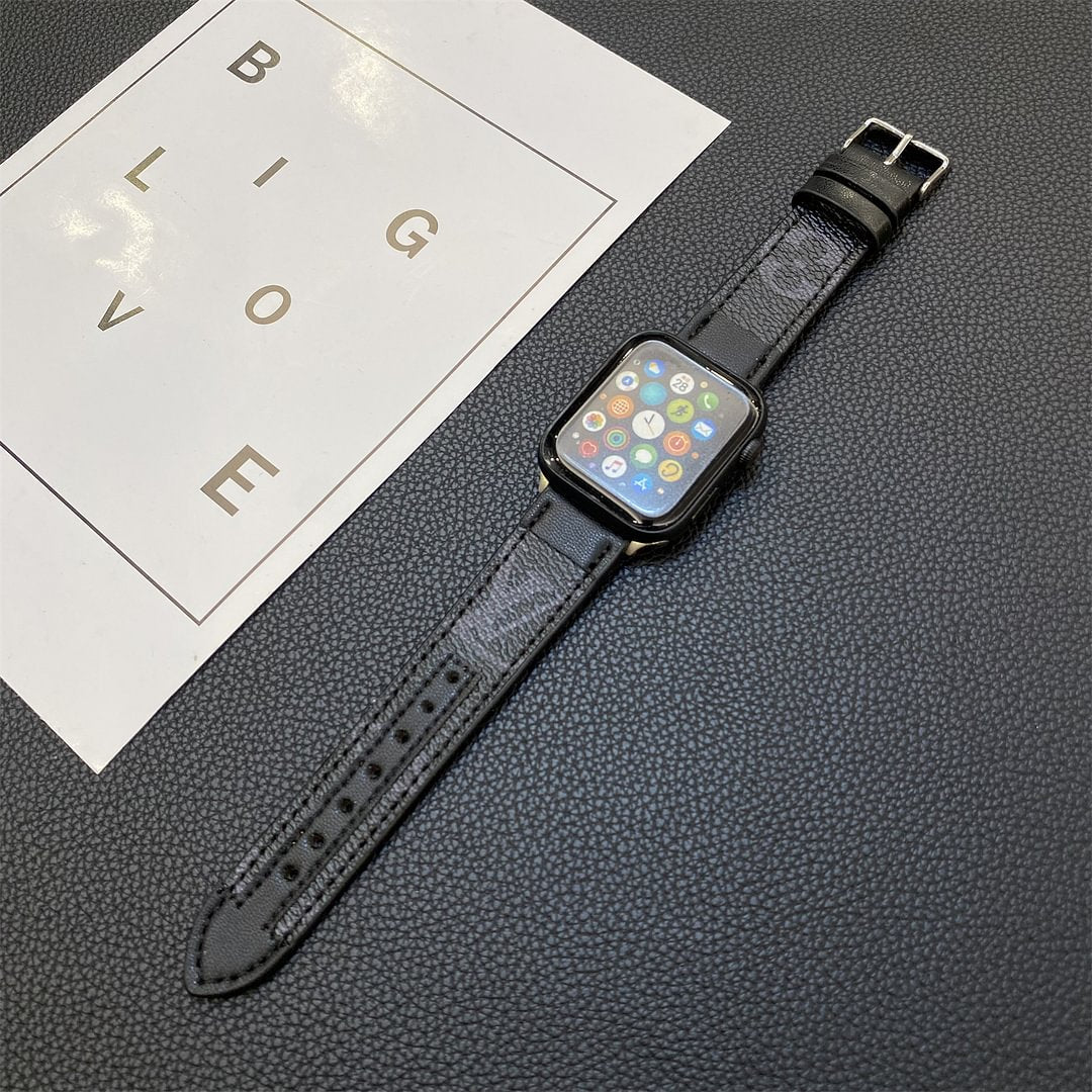 Apple Watch -band stikselmonogram leer