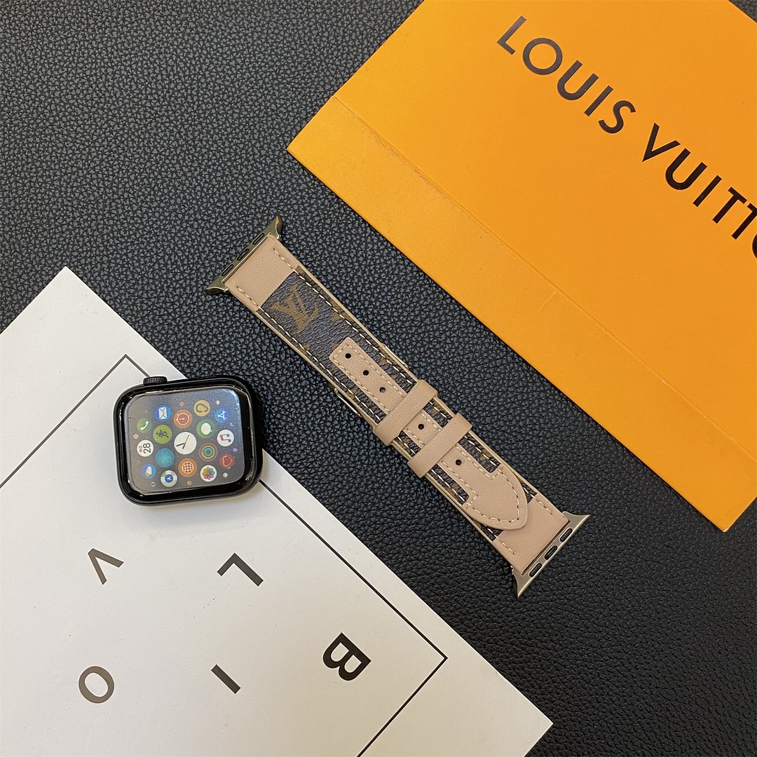 Apple Watch -band stikselmonogram leer