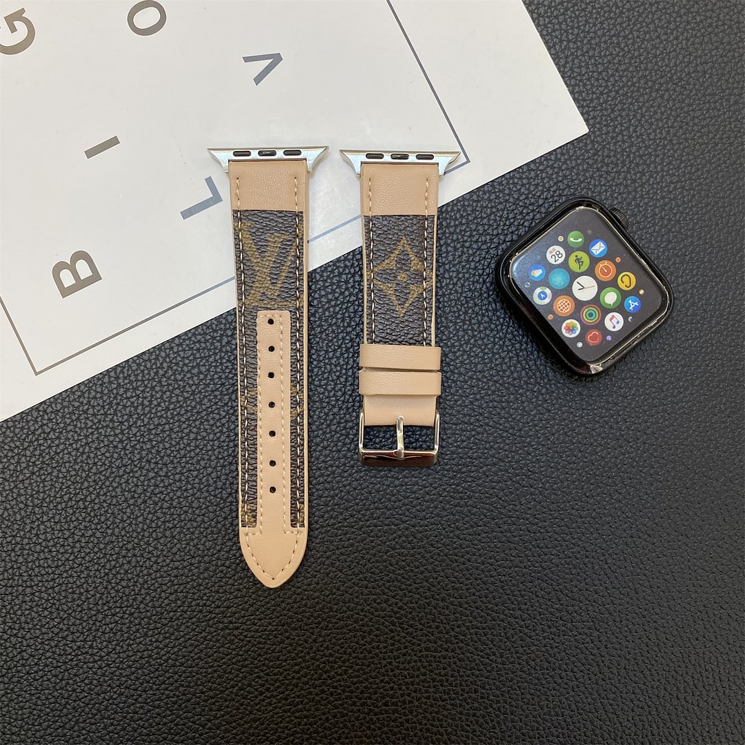 Apple Watch -band stikselmonogram leer