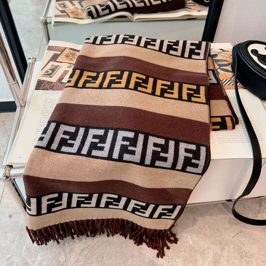 F-letter Cashmere Fringed Scarf Shawl mysite