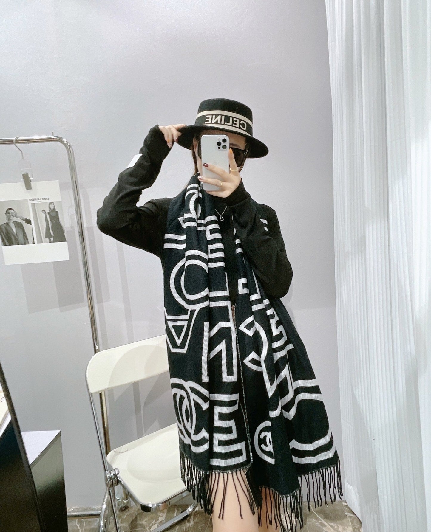 Temperament Twill Logo Jacquard Scarf Shawl mysite