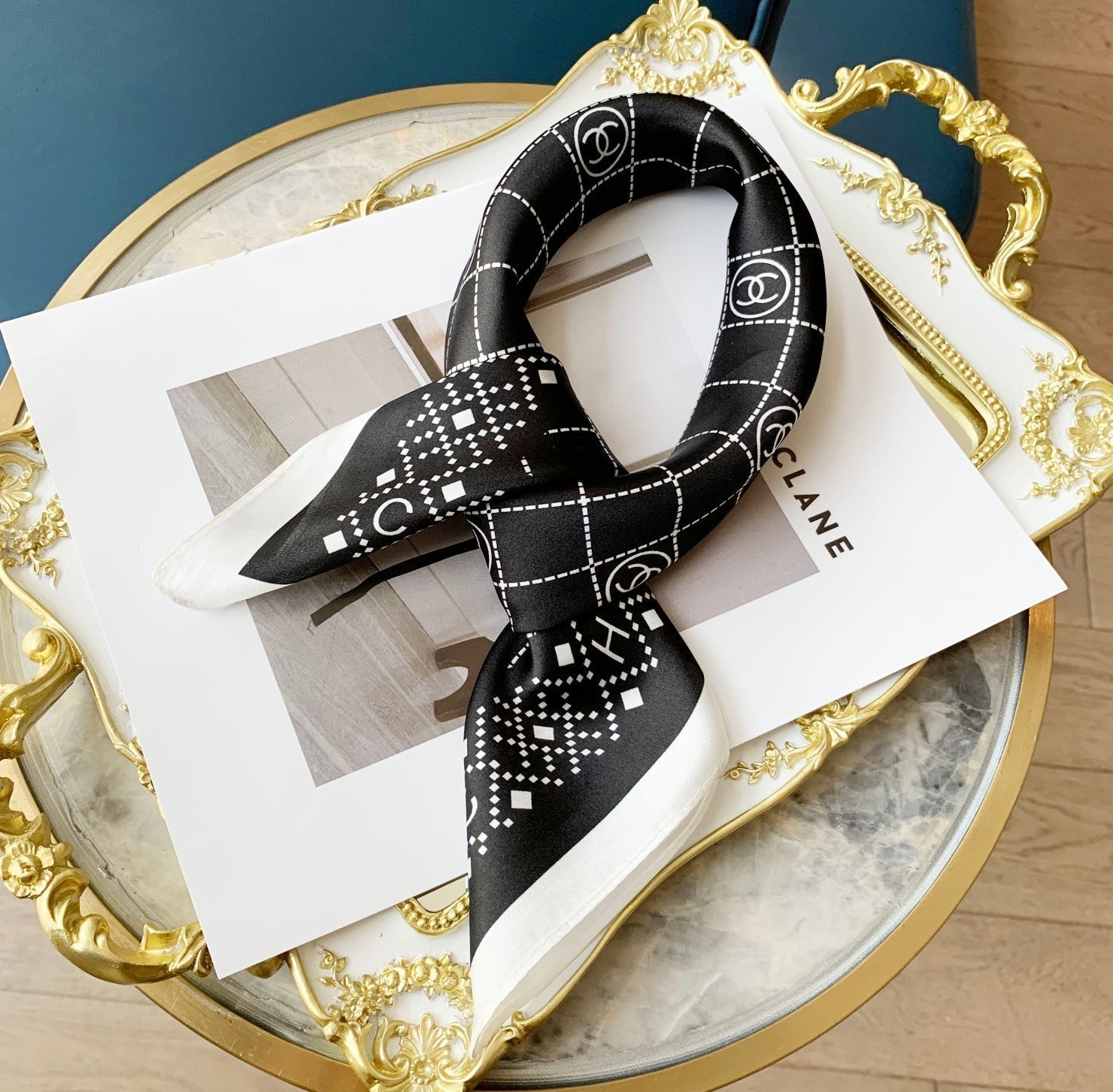 Elegant Rhombus Square Silk Scarf mysite