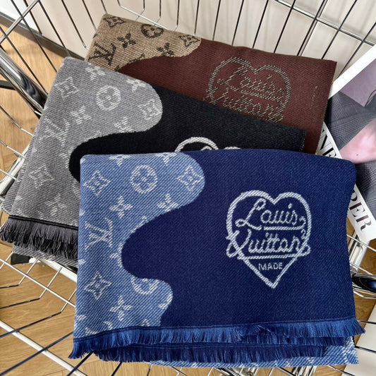 Colorblock Edition Letter Jacquard Scarf mysite