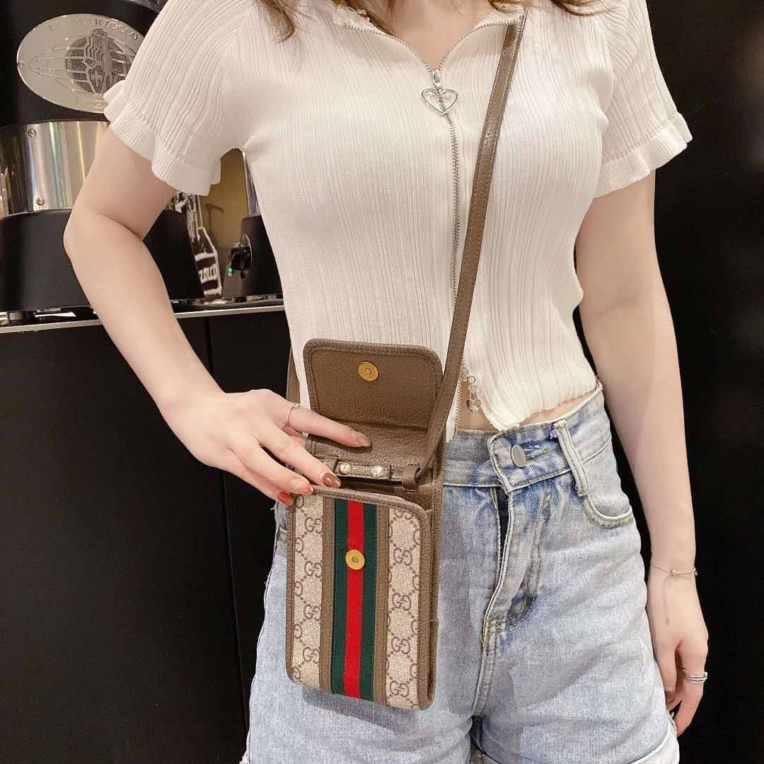 Streifen braune Telefontasche