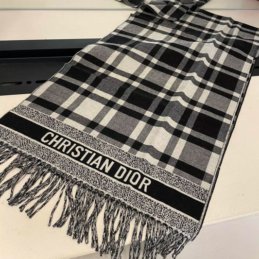 Classic Plaid Fringed Cashmere Scarf Shawl mysite