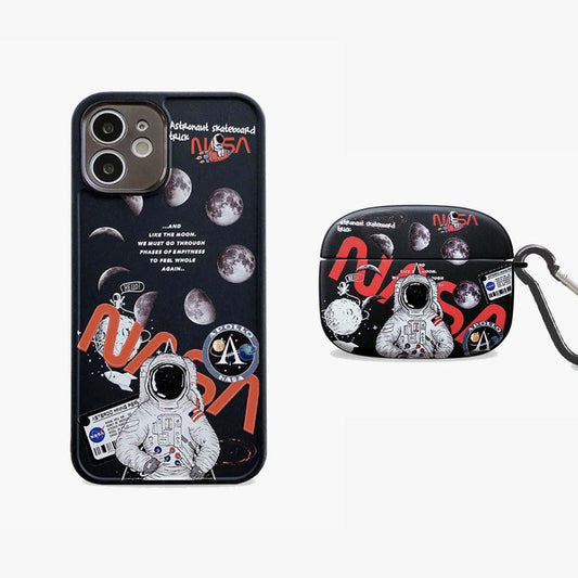 Caso de Astronaut Black Astronaut e AirPods | 2 pacote