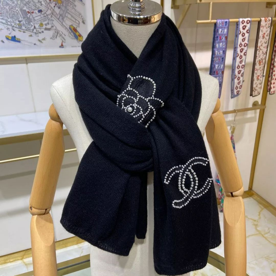 Elegant Camellia Pearl Cashmere Scarf mysite