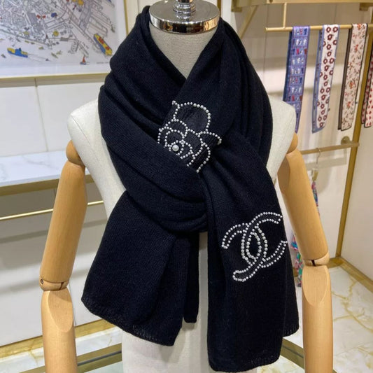 Elegant Camellia Pearl Cashmere Scarf mysite
