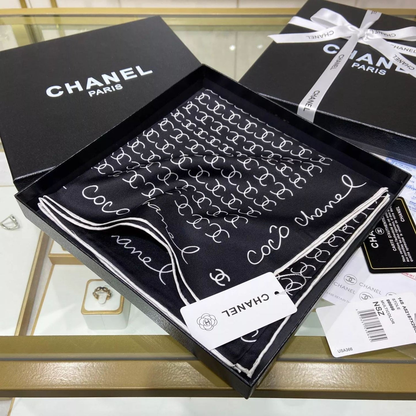 Hand-Painted Logo Square Silk Scarf mysite