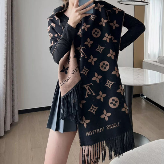 Wild At Heart Series Monogram Fringe Scarf Shawl mysite