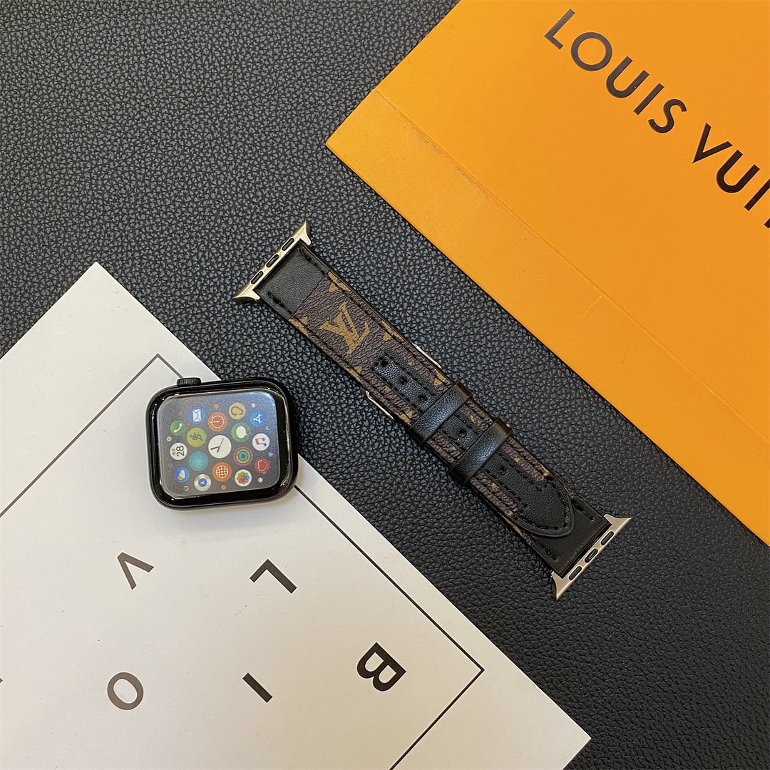 Apple Watch -band stikselmonogram leer