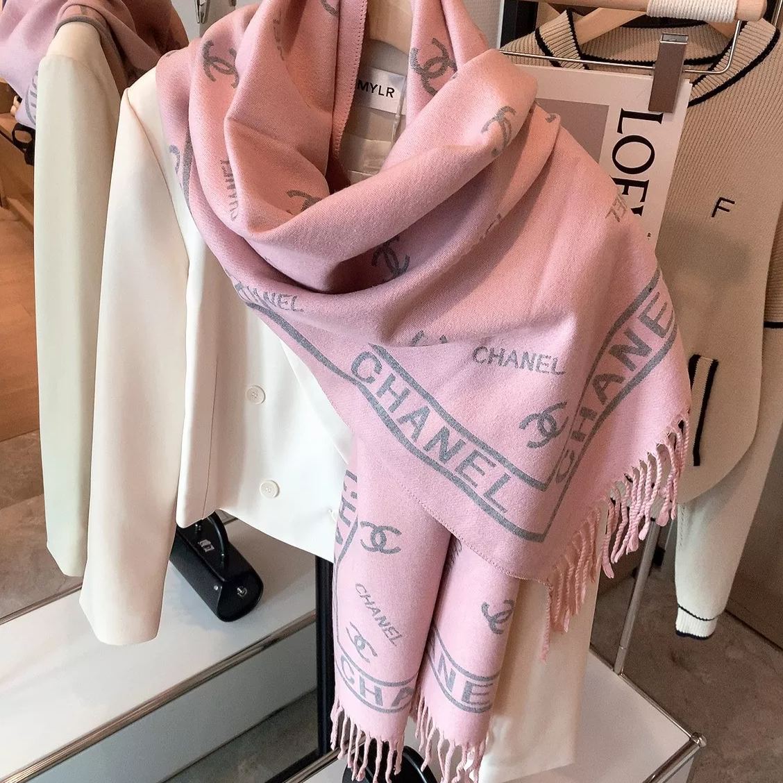 Simple Logo Letter Cashmere Scarf Shawl mysite