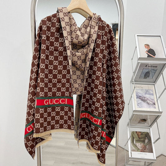 Classic Full Logo Jacquard Warm Scarf Shawl mysite