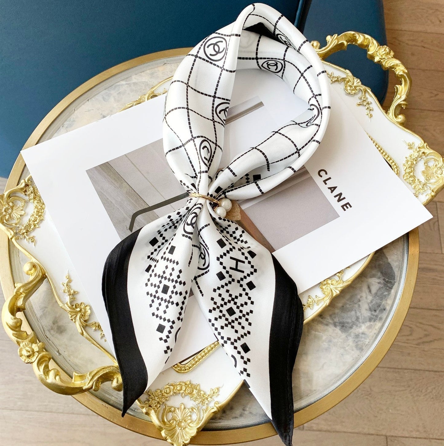 Elegant Rhombus Square Silk Scarf mysite