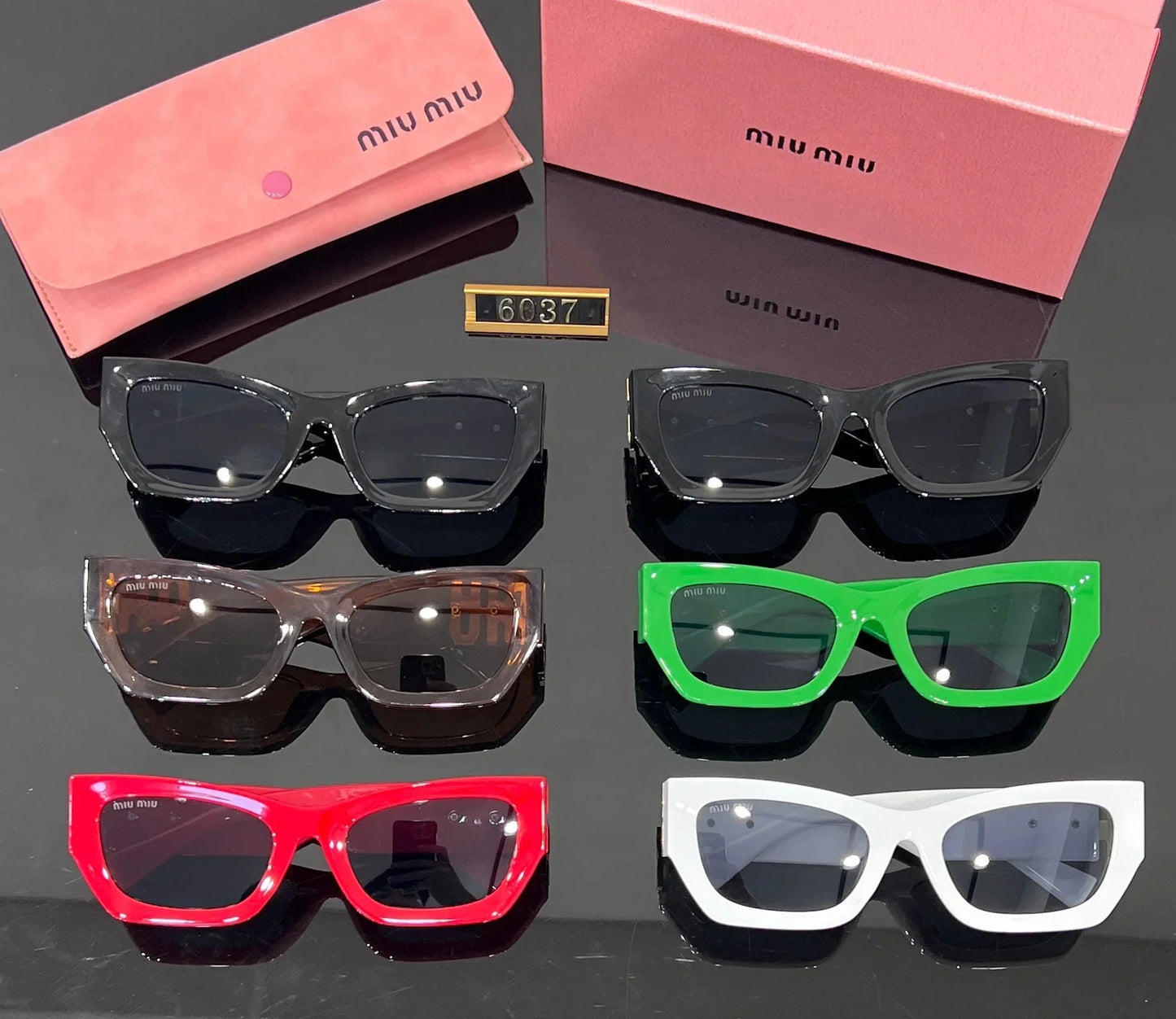 Gafas de sol de ojo de gato cuadrado de moda 6037