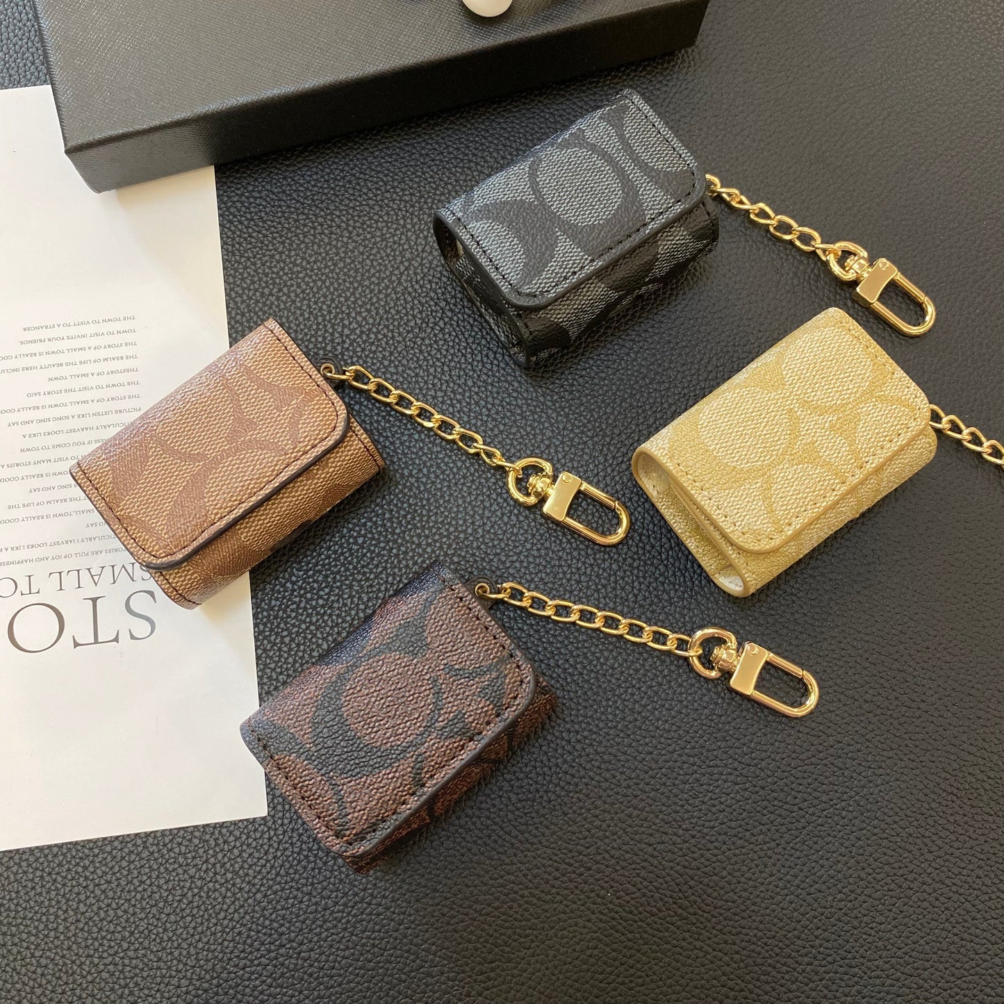 Coach de luxo AirPods Casos Light Brown-YH240425
