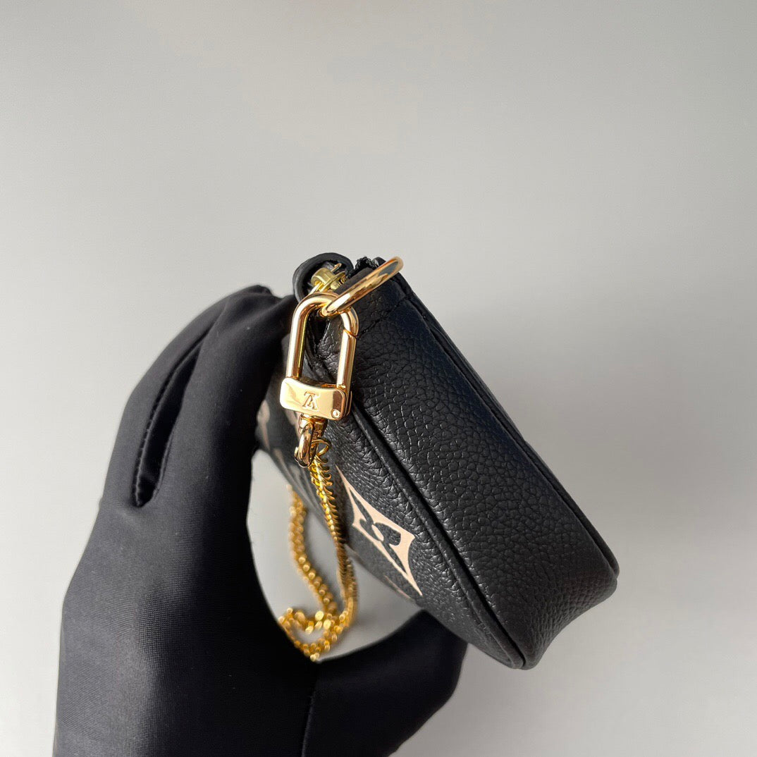 Schwarze Mini -Modetasche