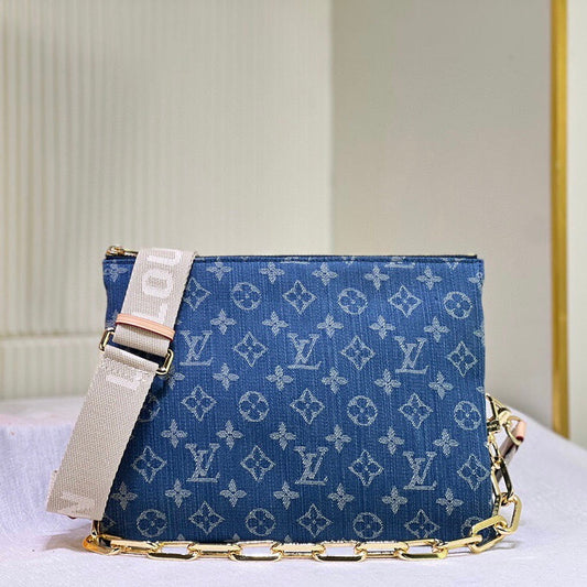 Borsa di design da ricamo blu