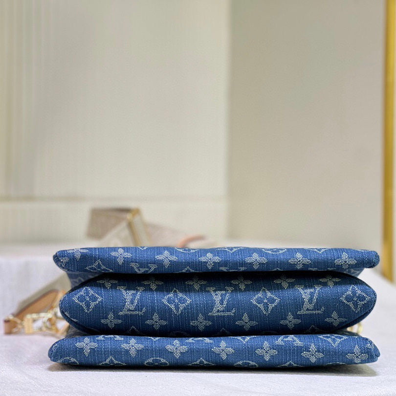 Borsa di design da ricamo blu