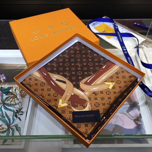 Leather Edge Square Silk Scarf mysite