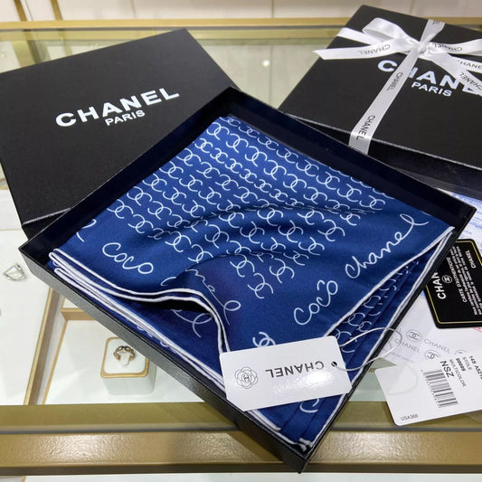 Hand-Painted Logo Square Silk Scarf mysite