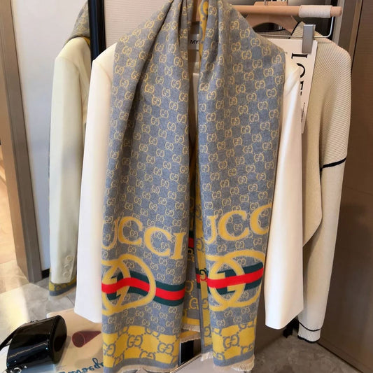 Color Block Logo Jacquard Cashmere Scarf mysite