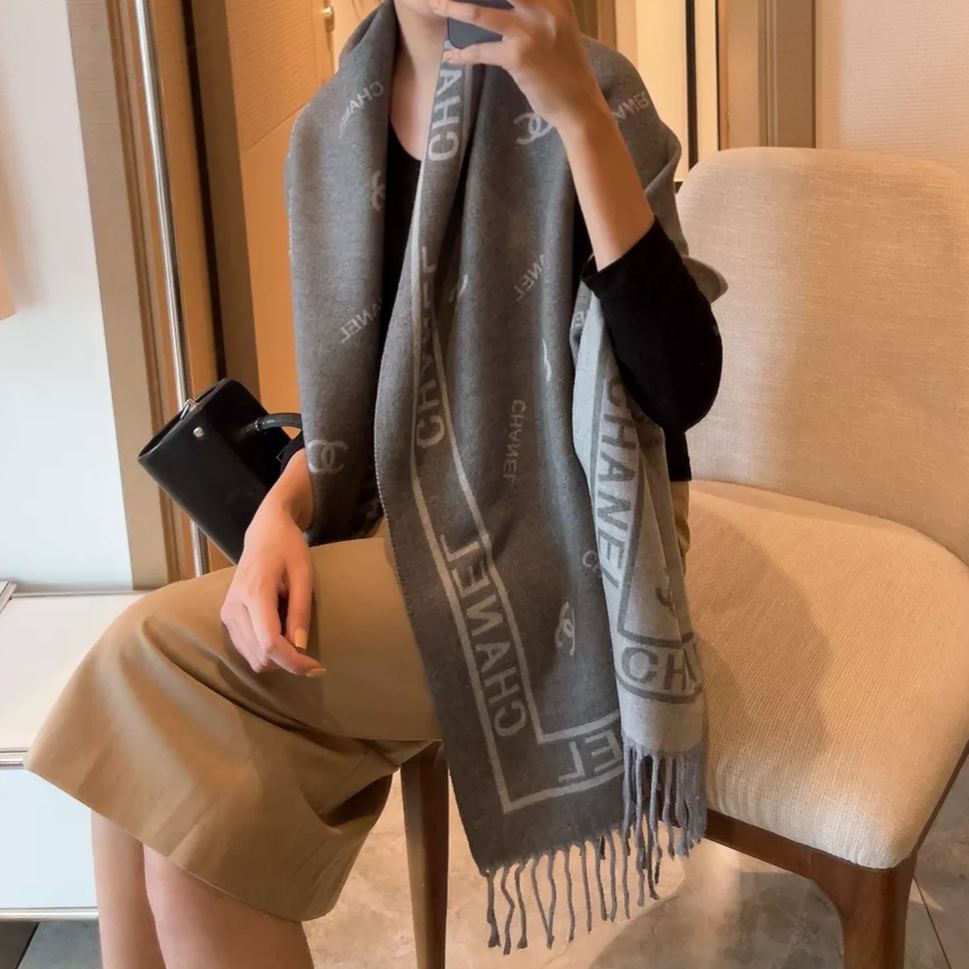 Simple Logo Letter Cashmere Scarf Shawl mysite