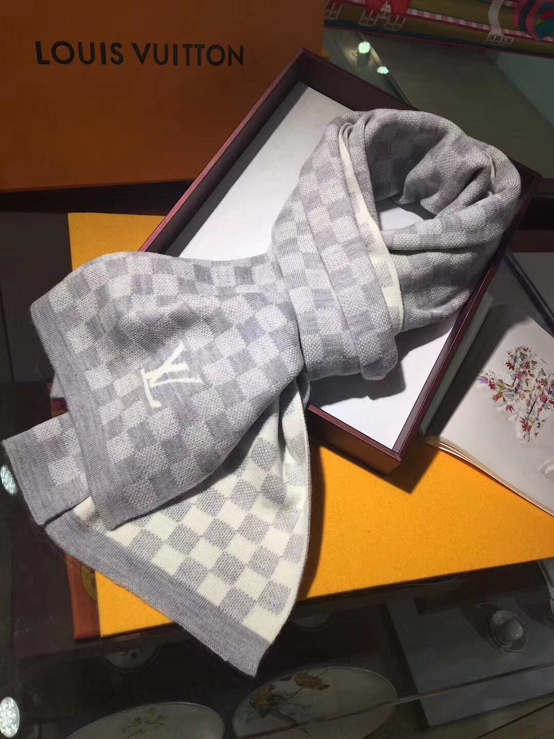 Classic Checkerboard Wool Warm Scarf mysite