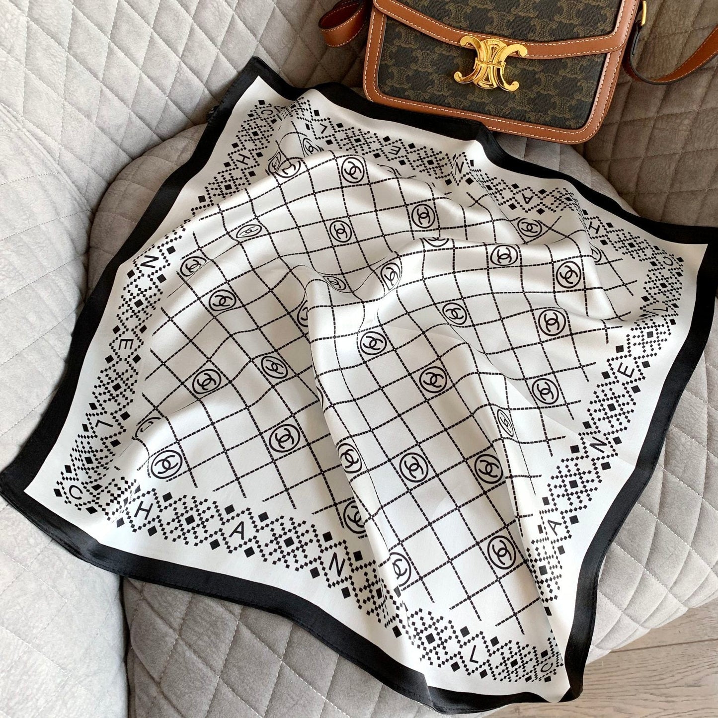 Elegant Rhombus Square Silk Scarf mysite