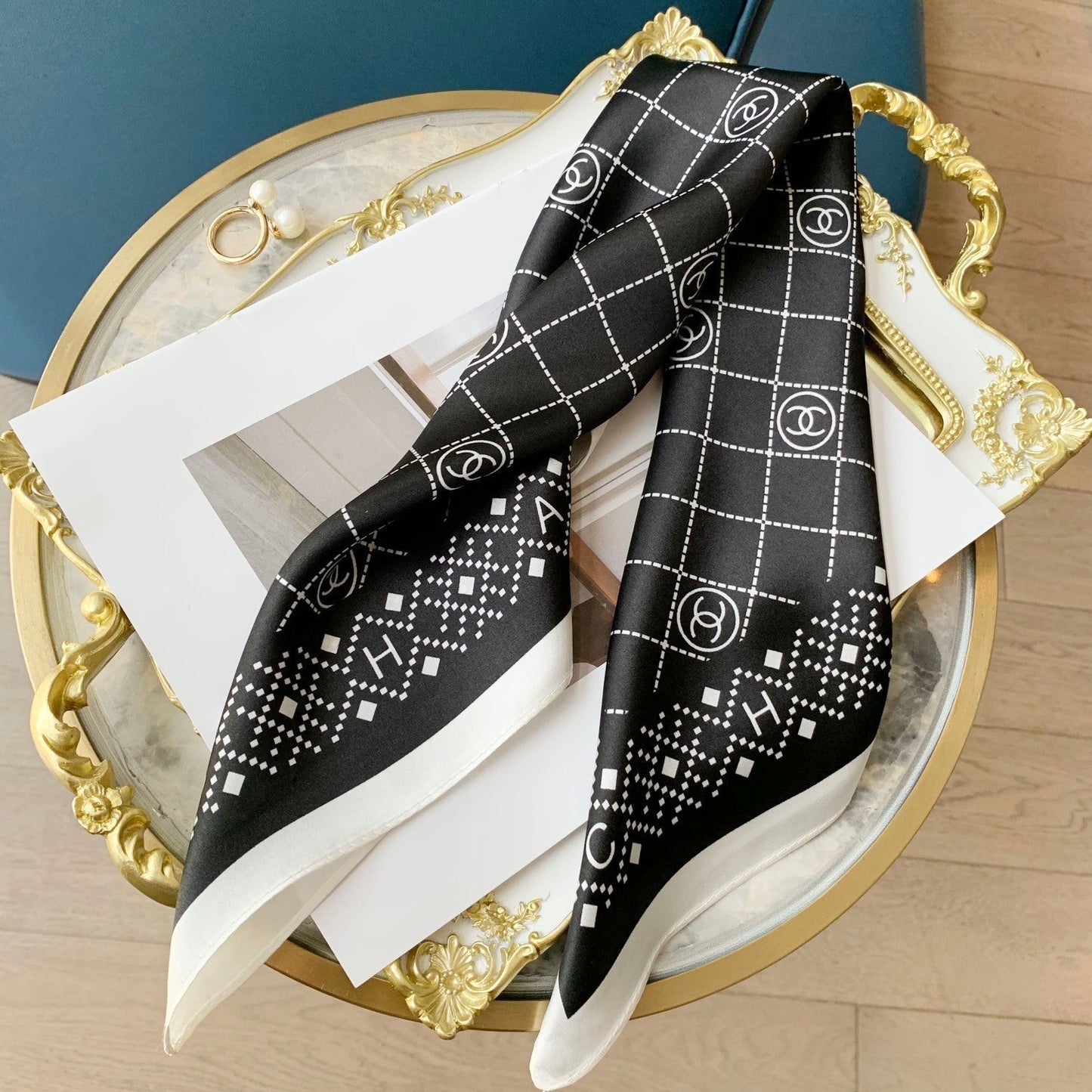 Elegant Rhombus Square Silk Scarf mysite