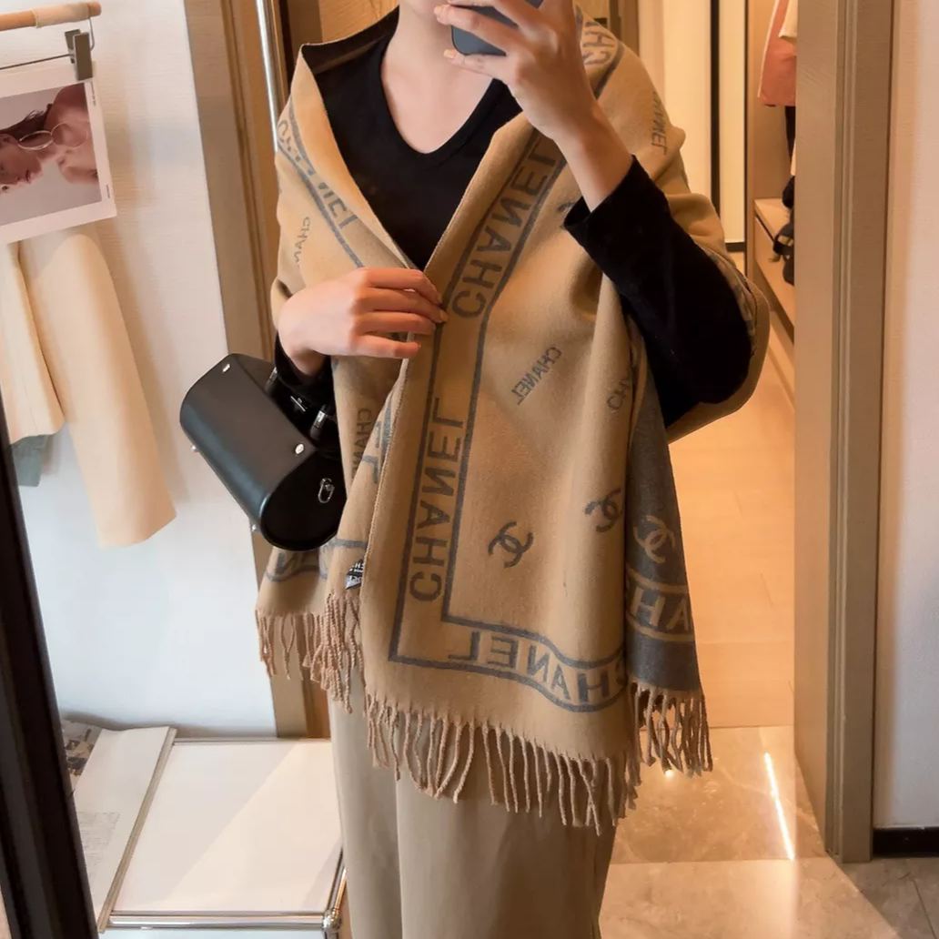 Simple Logo Letter Cashmere Scarf Shawl mysite