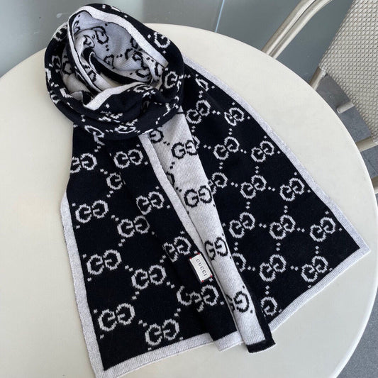 Classic Reversible Jacquard Knit Scarf mysite