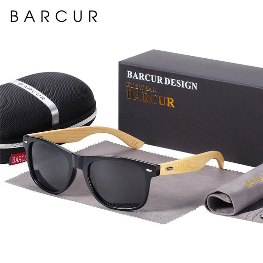 Gafas de sol de bambú polarizadas de barcur