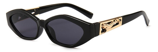 Shauna Diamond Diamond Sharp Fashion Metal Saltando Cheetah Decoração Moda Mulheres Pequenas óculos de sol para olho de gato