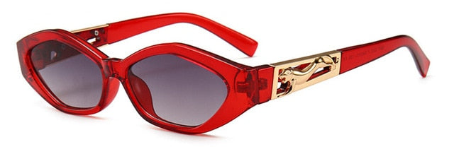 Shauna Diamond Diamond Sharp Fashion Metal Saltando Cheetah Decoração Moda Mulheres Pequenas óculos de sol para olho de gato