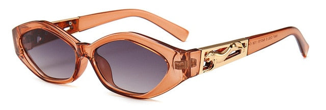 Shauna Diamond Diamond Sharp Fashion Metal Saltando Cheetah Decoração Moda Mulheres Pequenas óculos de sol para olho de gato